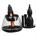 Electric Make-up Brush Cleaner shown with various brush sizes and utensils for efficient cleaning.