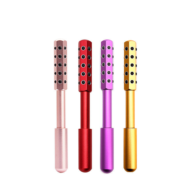 30 Germanium Beauty Stick Massage in use on facial skin, highlighting its massaging stones functionality.