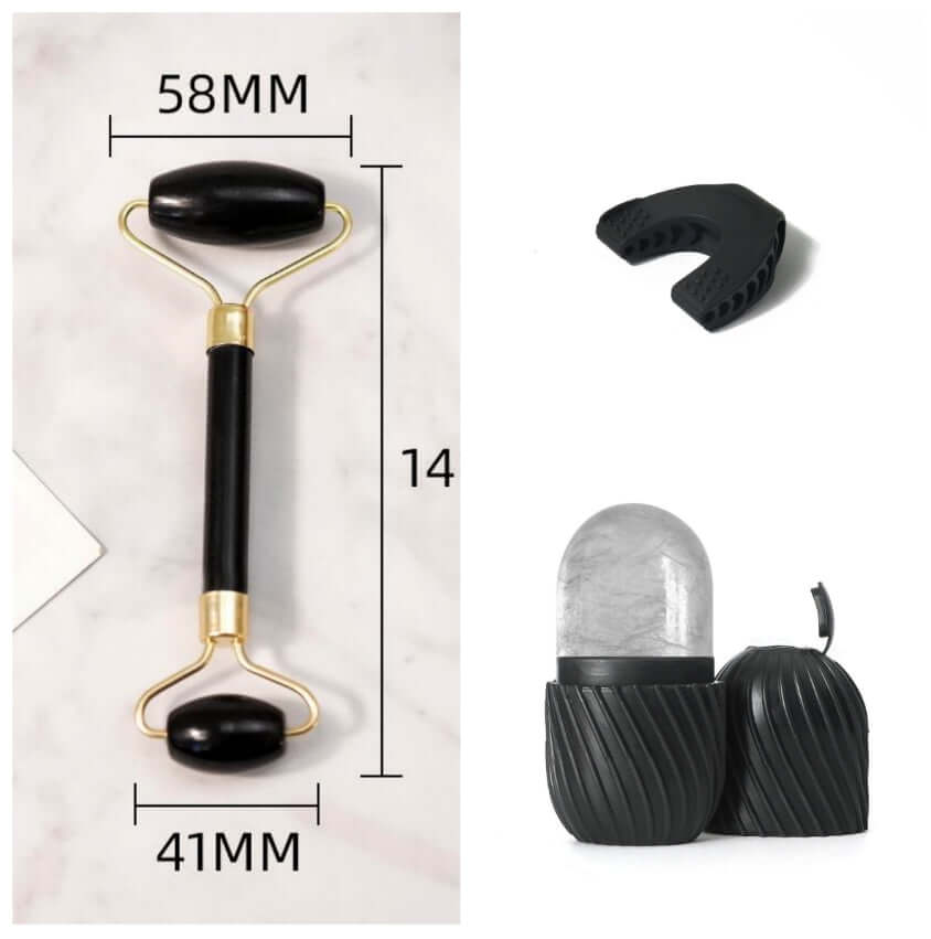 Beauty Face Care Massage Jade Device for skincare routine, promoting relaxation and youthful appearance.