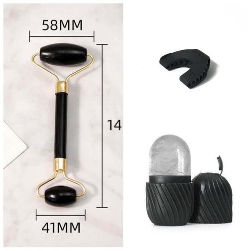 Beauty Face Care Massage Jade Device for skincare routine, promoting relaxation and youthful appearance.