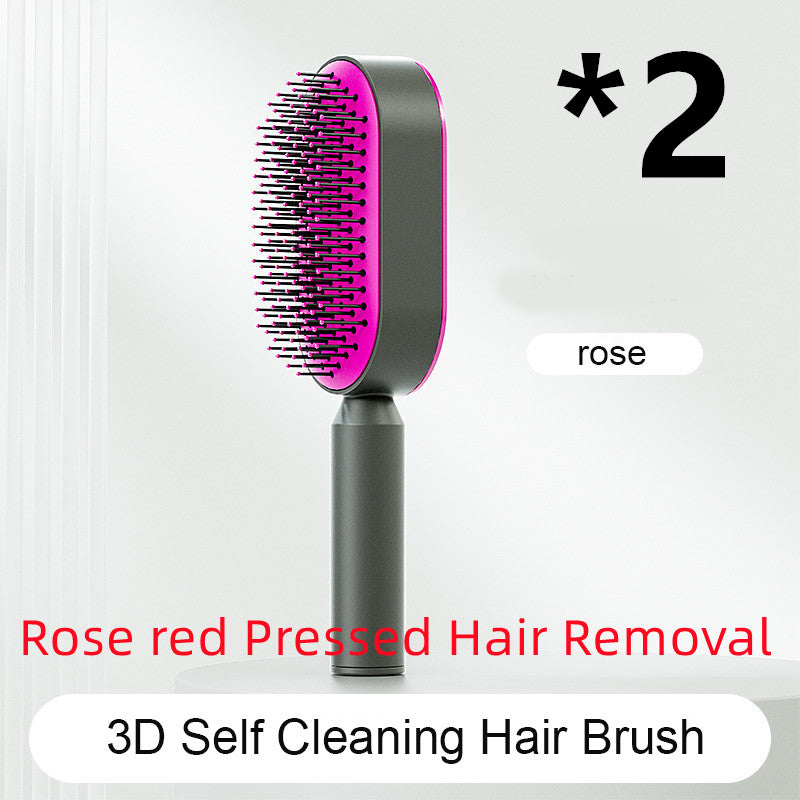  Self Cleaning Hair Brush For Women   v