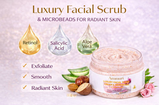 Retinol Facial Scrub & Exfoliating Cream for Smooth Skin | Ammuri