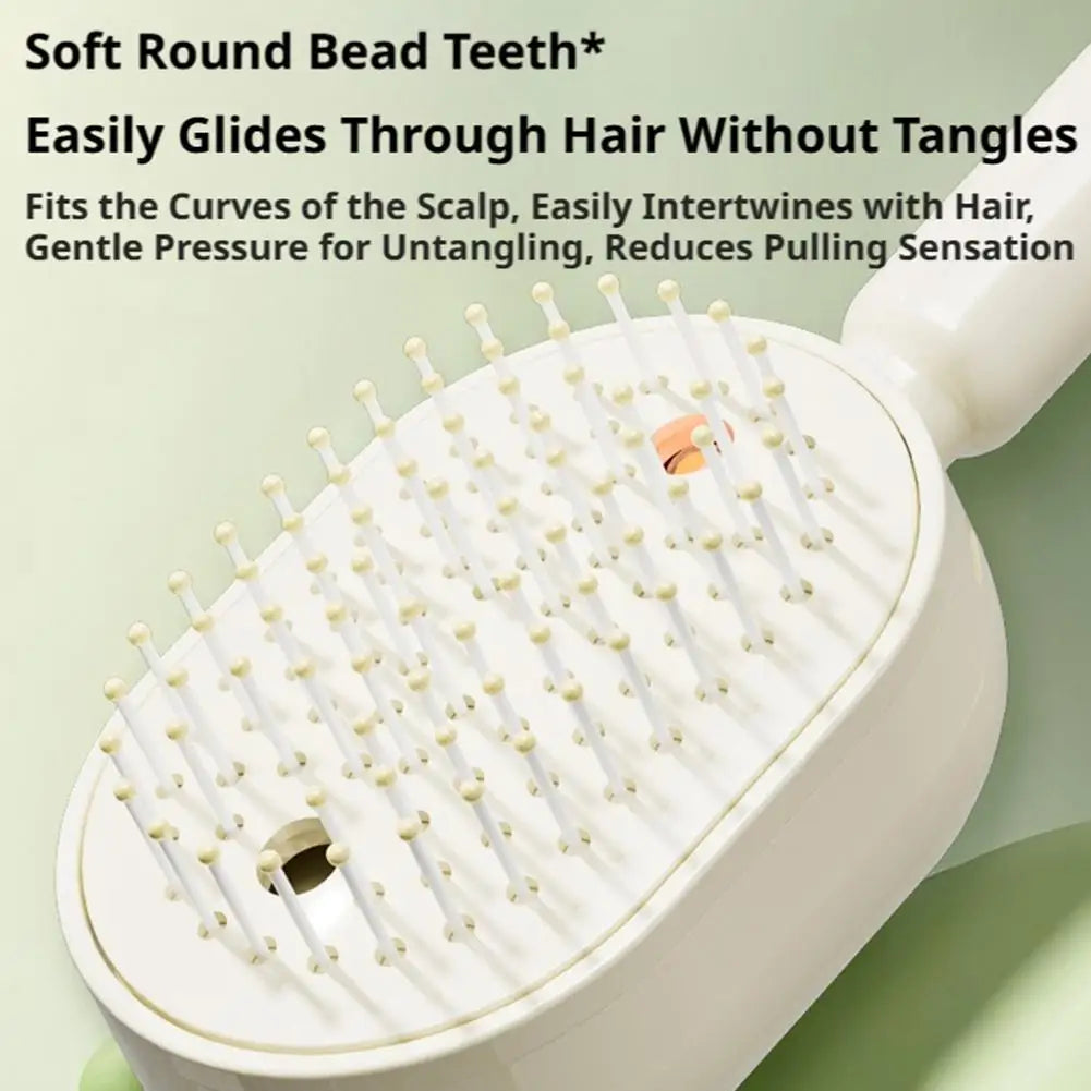 Electric Essential Oil Spray Air Cushion Massage Comb 3-in-1 Rechargeable Steam Hair Brush Anti-Tangle Frizzy Air Cushion Comb