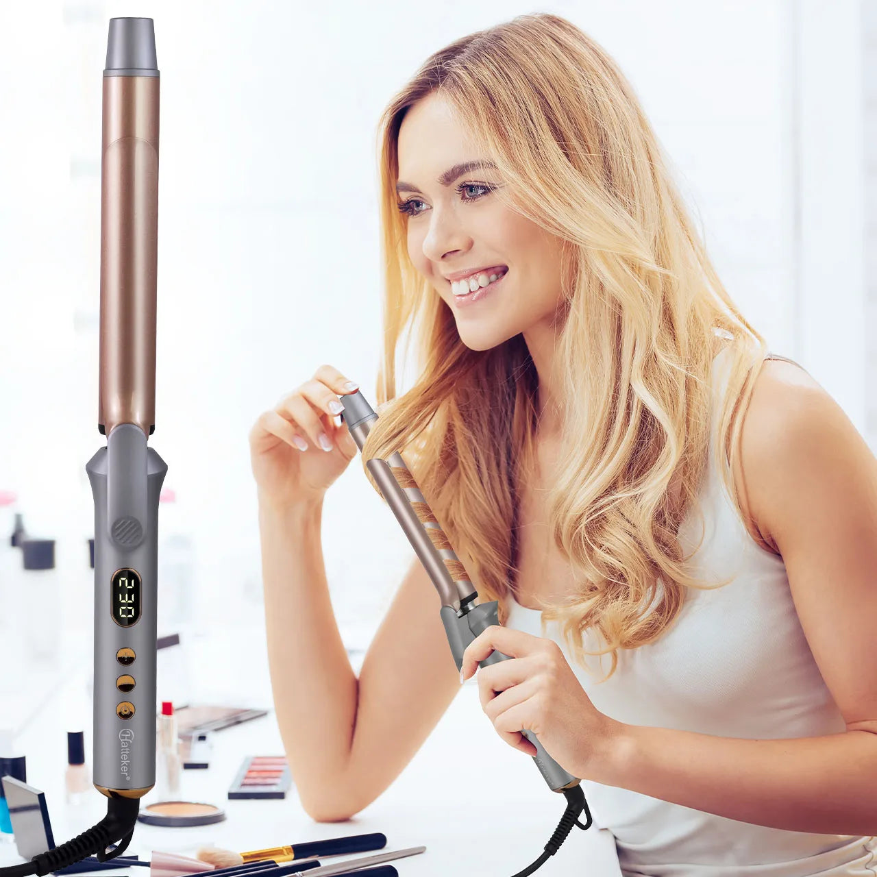 Hatteker 25mm Hair Curler Large Volume Negative Ion Electricperm for Bangs Durable Styling Tool Non-Damaging to Hair US