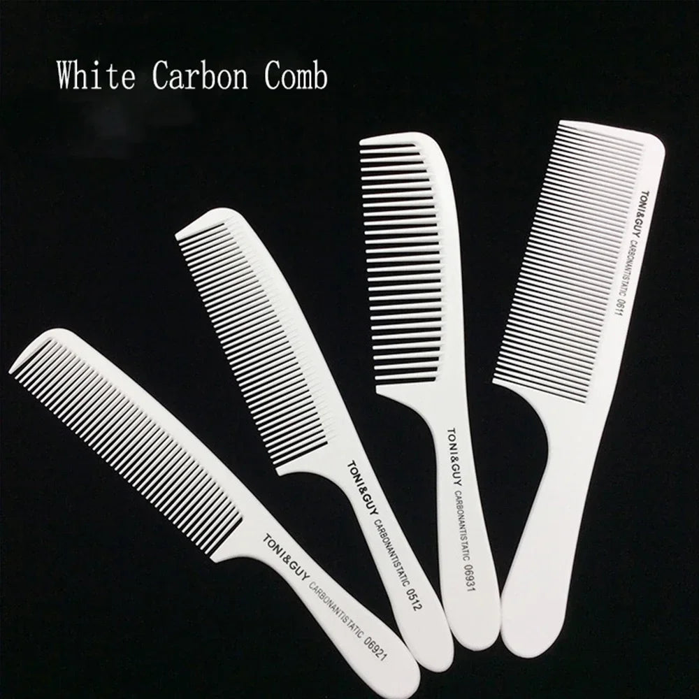 Professional Hair Comb White Black Carbon Fiber Hairdressig Cutting Comb Anti Static Haircut Coloring Tools Barber Styling Tool