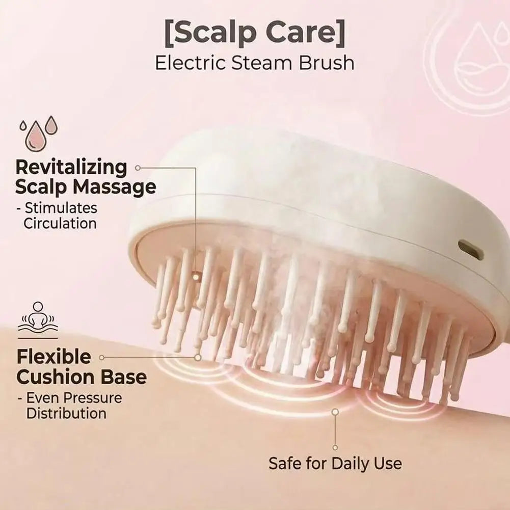 Electric Essential Oil Spray Air Cushion Massage Comb 3-in-1 Rechargeable Steam Hair Brush Anti-Tangle Frizzy Air Cushion Comb