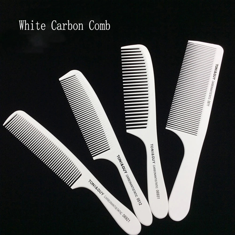 Professional Hair Comb White Black Carbon Fiber Hairdressig Cutting Comb Anti Static Haircut Coloring Tools Barber Styling Tool