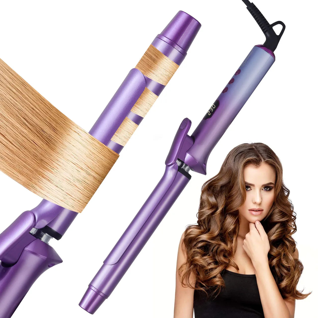 Hatteker 25mm Hair Curler Large Volume Negative Ion Electricperm for Bangs Durable Styling Tool Non-Damaging to Hair US