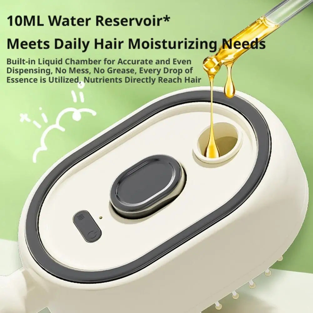Electric Essential Oil Spray Air Cushion Massage Comb 3-in-1 Rechargeable Steam Hair Brush Anti-Tangle Frizzy Air Cushion Comb