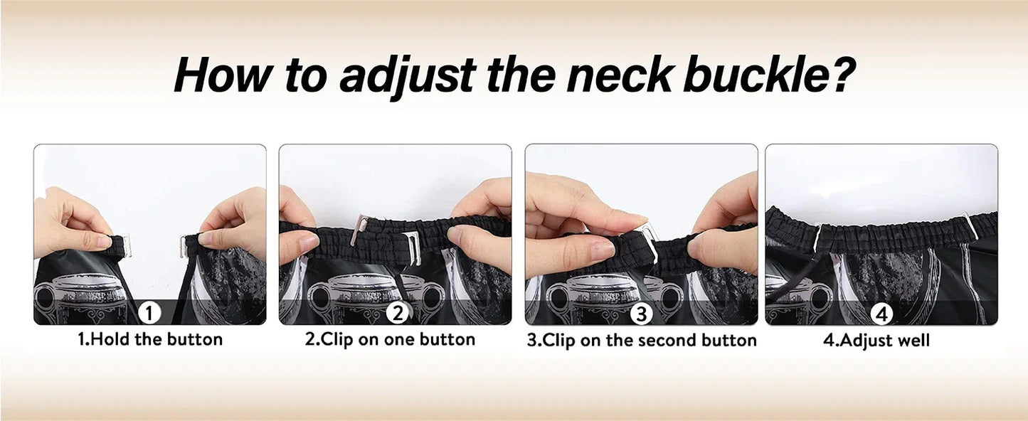 WANMEI Salon Barber Cloak Set Barber Stylist Cloak with Adjustable Buckle Neck Dust Removal Brush and Comb Barber Shop Tool