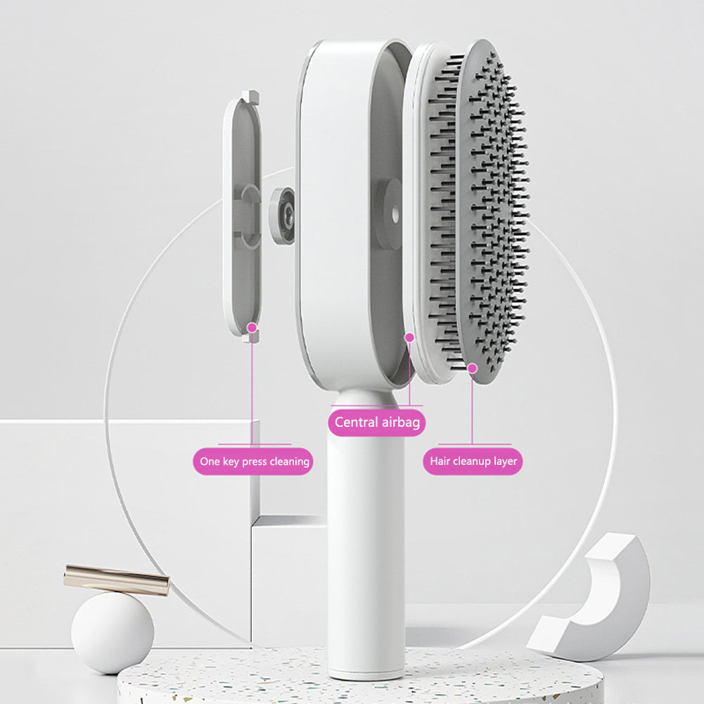  Self Cleaning Hair Brush For Women   v