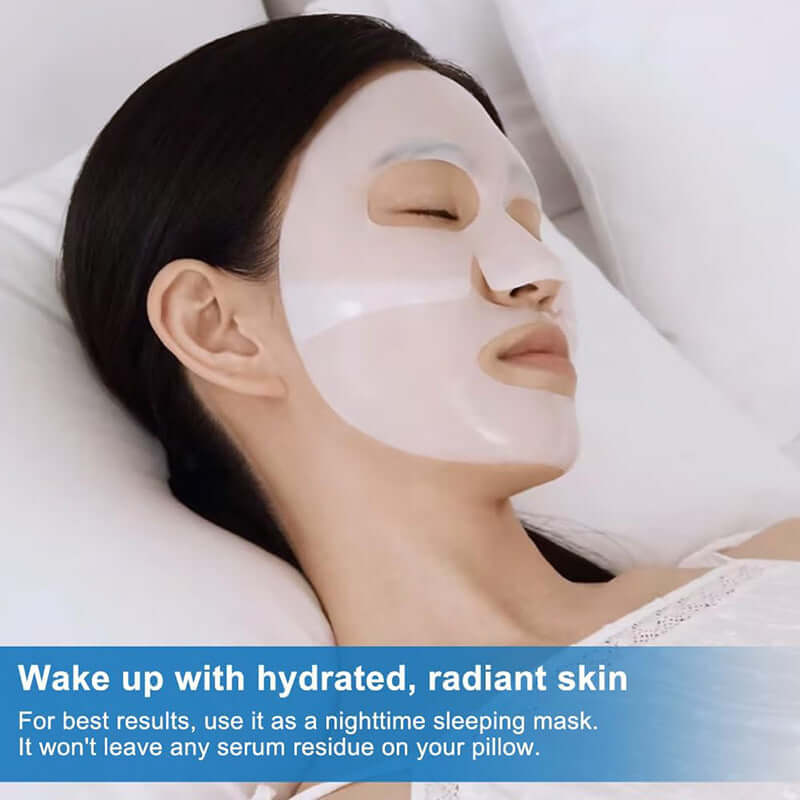 Woman applying Face Mask Shrink Pore Moisturizing for hydration and skin improvement.