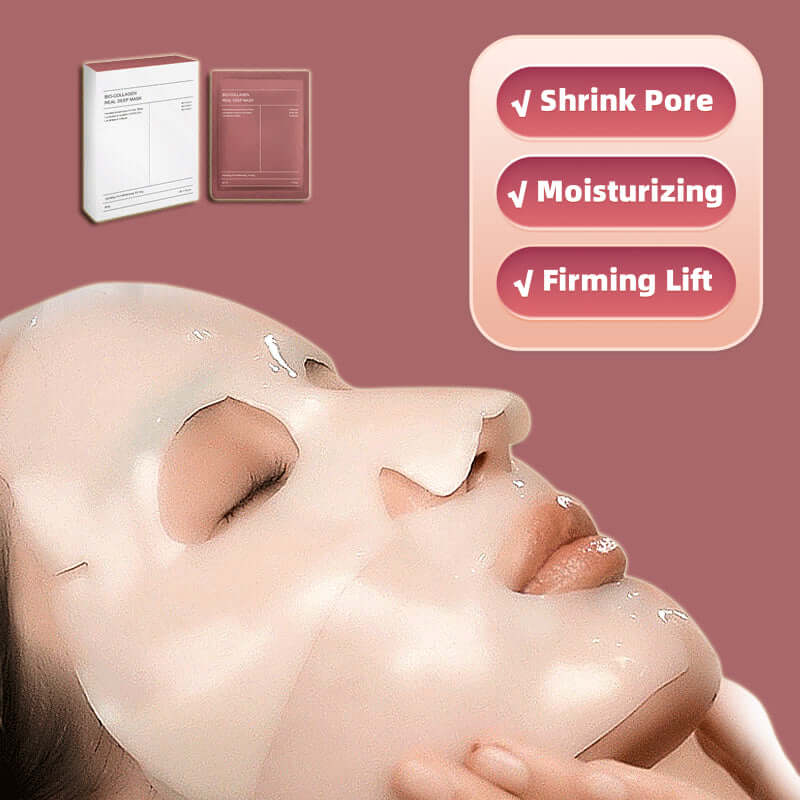 Woman applying Face Mask Shrink Pore Moisturizing for hydration and skin improvement.
